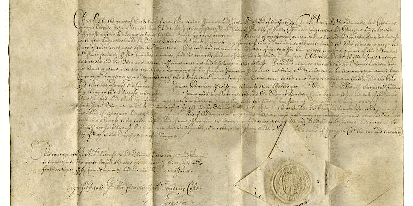 O passaporte britânico mais antigo que se conhece hoje, emitido em 1636. Imagem via Bonhams